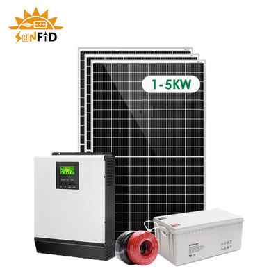 বাড়ির জন্য 2KW অফ গ্রিড সোলার পাওয়ার সিস্টেম 12V 400Ah সোলার প্যানেল ফটোভোলটাইক সিস্টেম