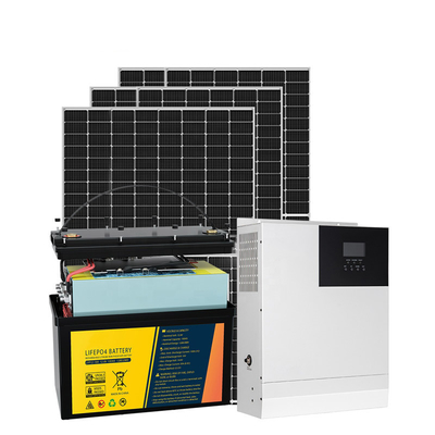 ব্যাটারি সহ 6KW 5KW অফ গ্রিড সোলার পাওয়ার সিস্টেম ফটোভোলটাইক সোলার পাওয়ার সিস্টেম