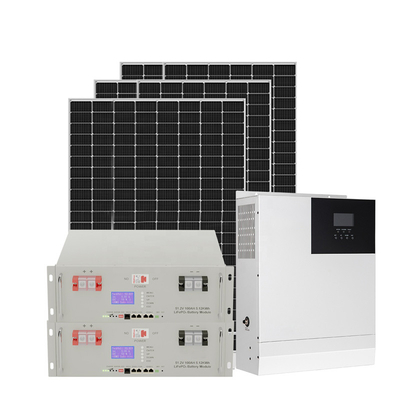 ব্যাটারি সহ 6KW 5KW অফ গ্রিড সোলার পাওয়ার সিস্টেম ফটোভোলটাইক সোলার পাওয়ার সিস্টেম