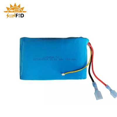 25.6v 6Ah রিচার্জেবল লিথিয়াম ব্যাটারি প্যাক 8S1P সোলার LED লাইটিং লাইফপিও4 ব্যাটারি প্যাক