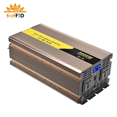 24V 48V 3000 ওয়াট বিশুদ্ধ সাইন ওয়েভ ইনভার্টার 12 ভোল্ট ডিসি থেকে AC 110V 220V সৌর শক্তি