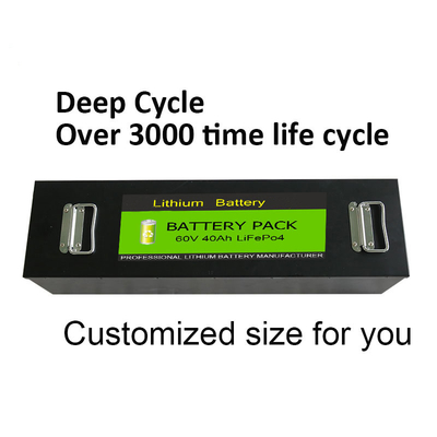সৌর ব্যাকআপ পাওয়ার ট্রলিং মোটরের জন্য 60V 40Ah রক্ষণাবেক্ষণ ফ্রি রিচার্জেবল ব্যাটারি