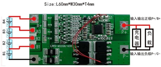 রিচার্জেবল BMS ব্যাটারি লিথিয়াম 3.2v 4s 10a 12.8v সুরক্ষা সার্কিট বোর্ড