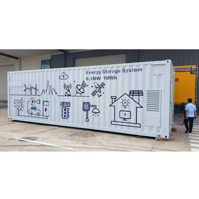 0.5MW অন গ্রিড অফ গ্রিড সোলার সিস্টেম 1MWH ESS কন্টেইনার Lifepo4 IP65 আউটডোর